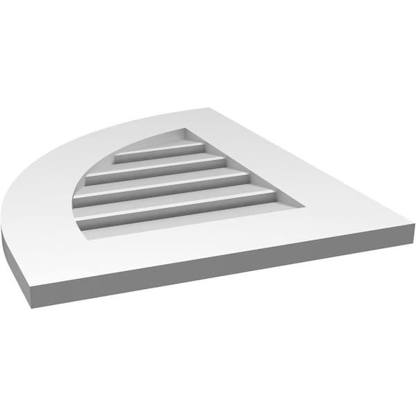 Ekena Millwork Quarter Round Top Left Surface Mount PVC Gable Vent w/ 3-1/2"W x 1"P Standard Frame, 18"W x 22"H - GVPQL18X2201SF