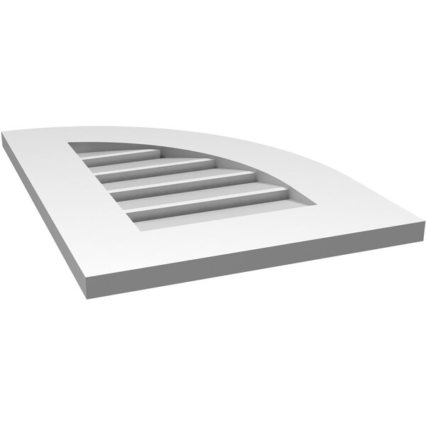 Ekena Millwork Quarter Round Top Right Surface Mount PVC Gable Vent w/ 3-1/2"W x 1"P Standard Frame, 16"W x 22"H - GVPQR16X2201SF