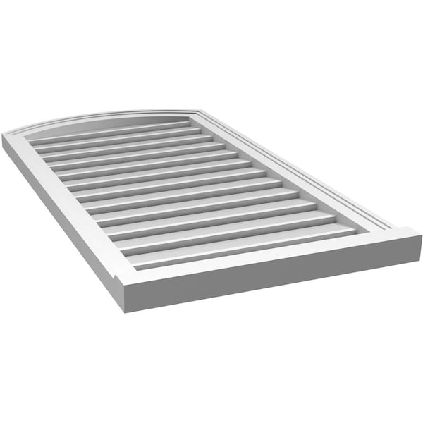 Ekena Millwork Arch Top Surface Mount PVC Gable Vent w/ 2"W x 2"P Brickmould Sill Frame, 22"W x 38"H - GVPAR22X3803SN