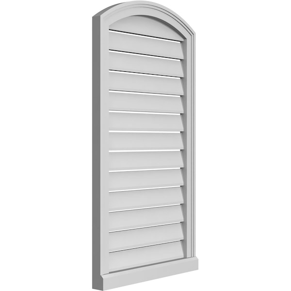 Ekena Millwork Arch Top Surface Mount PVC Gable Vent w/ 2"W x 2"P Brickmould Sill Frame, 22"W x 38"H - GVPAR22X3803SN