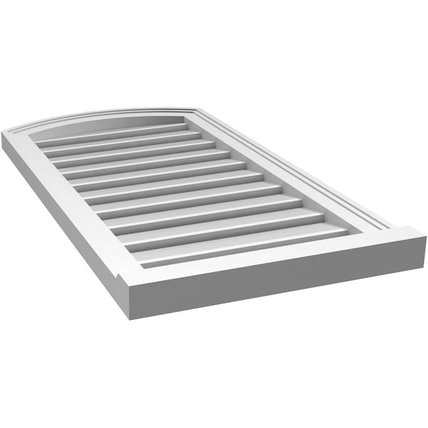 Ekena Millwork Arch Top Surface Mount PVC Gable Vent w/ 2"W x 2"P Brickmould Sill Frame, 18"W x 32"H - GVPAR18X3203SN