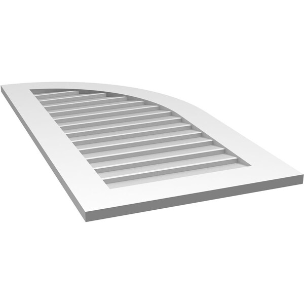 Ekena Millwork Quarter Round Top Right Surface Mount PVC Gable Vent w/ 3-1/2"W x 1"P Standard Frame, 22"W x 42"H - GVPQR22X4201SN