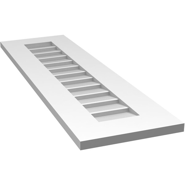 Ekena Millwork Vertical Surface Mount PVC Gable Vent: Non-Functional, w/ 3-1/2"W x 1"P Standard Frame, 12"W x 40"H - GVPVE12X4001SN