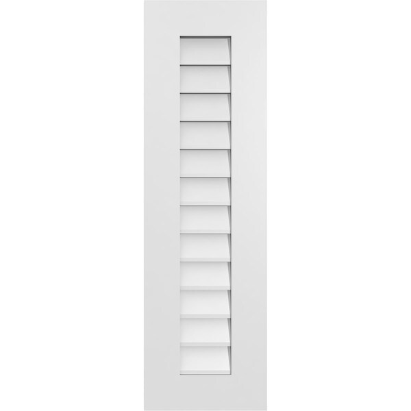 Ekena Millwork Vertical Surface Mount PVC Gable Vent: Non-Functional, w/ 3-1/2"W x 1"P Standard Frame, 12"W x 40"H - GVPVE12X4001SN