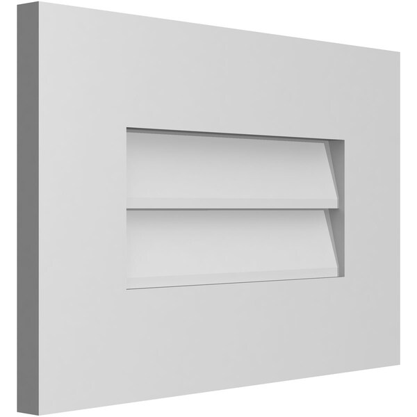 Ekena Millwork Vertical Surface Mount PVC Gable Vent: Non-Functional, w/ 3-1/2"W x 1"P Standard Frame, 18"W x 12"H - GVPVE18X1201SN