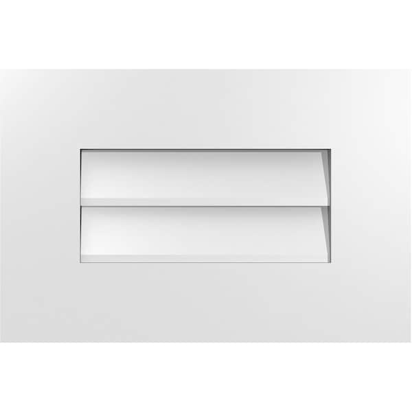 Ekena Millwork Vertical Surface Mount PVC Gable Vent: Non-Functional, w/ 3-1/2"W x 1"P Standard Frame, 18"W x 12"H - GVPVE18X1201SN
