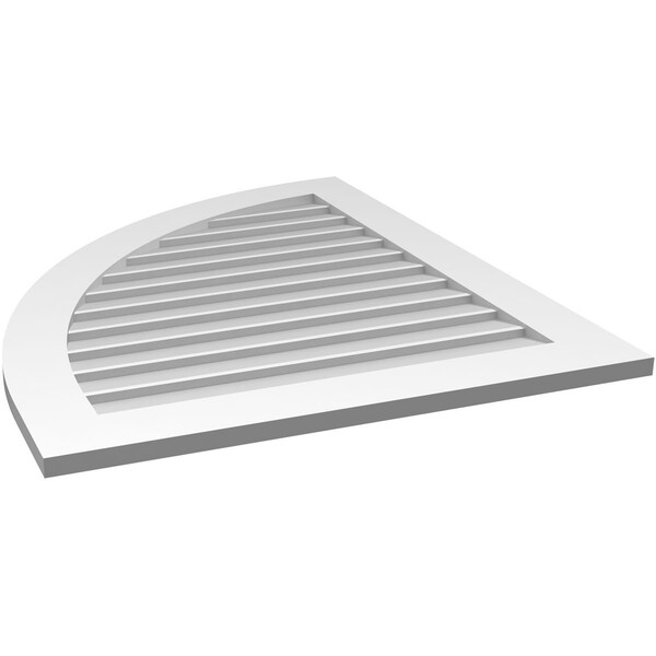 Ekena Millwork Quarter Round Top Left Surface Mount PVC Gable Vent w/ 3-1/2"W x 1"P Standard Frame, 32"W x 38"H - GVPQL32X3801SN