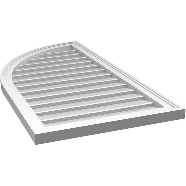 Ekena Millwork Quarter Round Top Left Surface Mount PVC Gable Vent w/ 2"W x 1-1/2"P Brickmould Frame, 22"W x 40"H - GVPQL22X4002SN