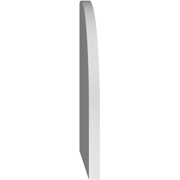 Ekena Millwork Quarter Round Top Left Surface Mount PVC Gable Vent w/ 2"W x 1-1/2"P Brickmould Frame, 18"W x 28"H - GVPQL18X2802SN