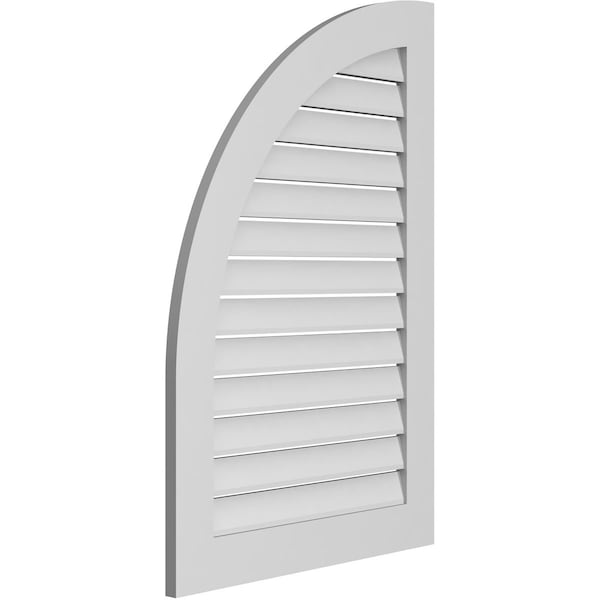 Ekena Millwork Quarter Round Top Left Surface Mount PVC Gable Vent w/ 3-1/2"W x 1"P Standard Frame, 28"W x 42"H - GVPQL28X4201SF
