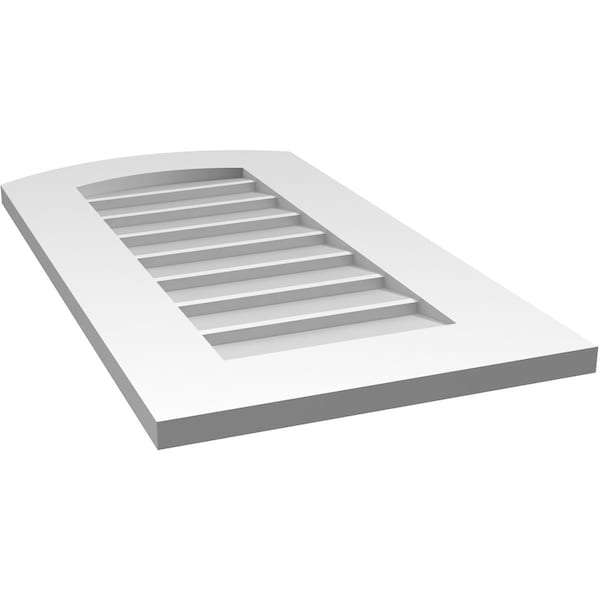 Ekena Millwork Arch Top Surface Mount PVC Gable Vent: Functional, w/ 3-1/2"W x 1"P Standard Frame, 16"W x 30"H - GVPAR16X3001SF