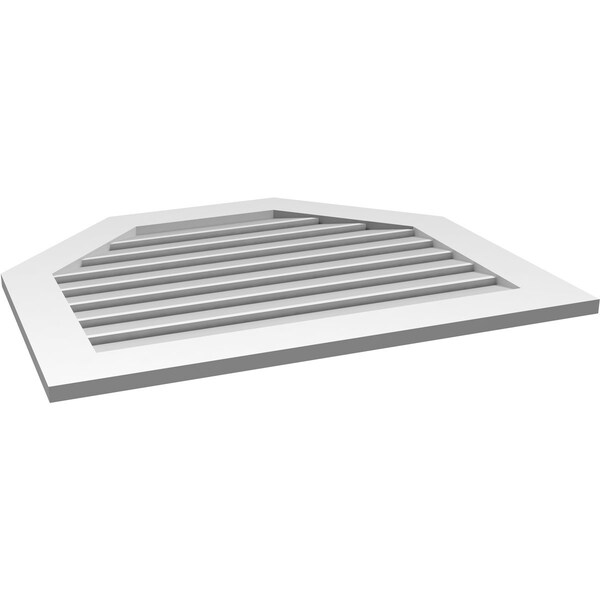 Ekena Millwork Octagonal Top Surface Mount PVC Gable Vent: Functional, w/ 3-1/2"W x 1"P Standard Frame, 36"W x 30"H - GVPOT36X3001SF