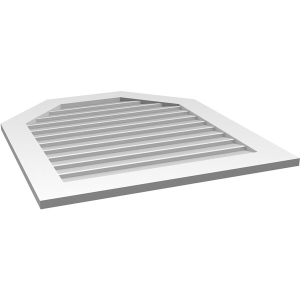 Ekena Millwork Octagonal Top Surface Mount PVC Gable Vent w/ 3-1/2"W x 1"P Standard Frame, 32"W x 36"H - GVPOT32X3601SN