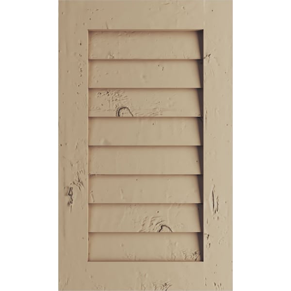 Ekena Millwork Timberthane Knotty Pine Vertical Faux Wood Non-Functional Gable Vent, Primed Tan, 18"W x 45"H - GVURVE18X45DKPPR