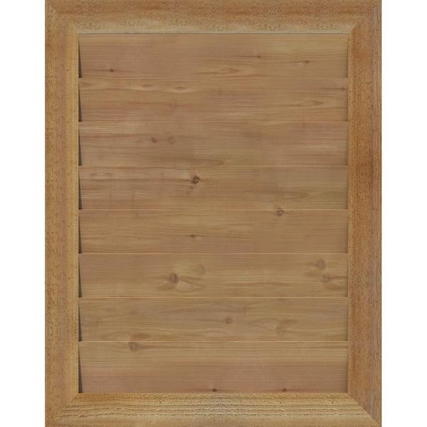 Ekena Millwork Vertical Gable Vent Non-Functional Western Red Cedar Gable Vent w/Decorative Face Frame, 34"W x 20"H - GVWVE34X2002RDUWR