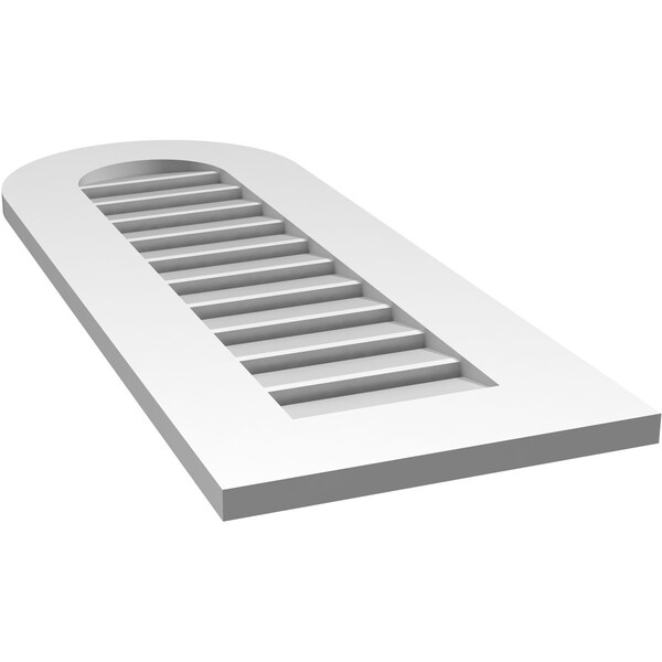 Ekena Millwork Round Top Surface Mount PVC Gable Vent: Functional, w/ 3-1/2"W x 1"P Standard Frame, 14"W x 36"H - GVPRT14X3601SF