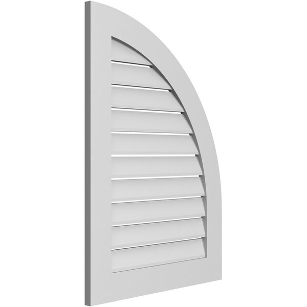 Ekena Millwork Quarter Round Top Right Surface Mount PVC Gable Vent w/ 3-1/2"W x 1"P Standard Frame, 26"W x 36"H - GVPQR26X3601SF