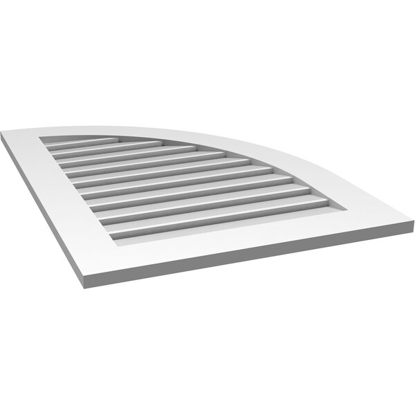 Ekena Millwork Quarter Round Top Right Surface Mount PVC Gable Vent w/ 3-1/2"W x 1"P Standard Frame, 26"W x 36"H - GVPQR26X3601SF
