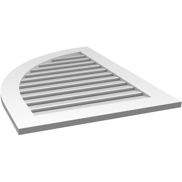 Ekena Millwork Quarter Round Top Left Surface Mount PVC Gable Vent w/ 3-1/2"W x 1"P Standard Frame, 28"W x 38"H - GVPQL28X3801SF