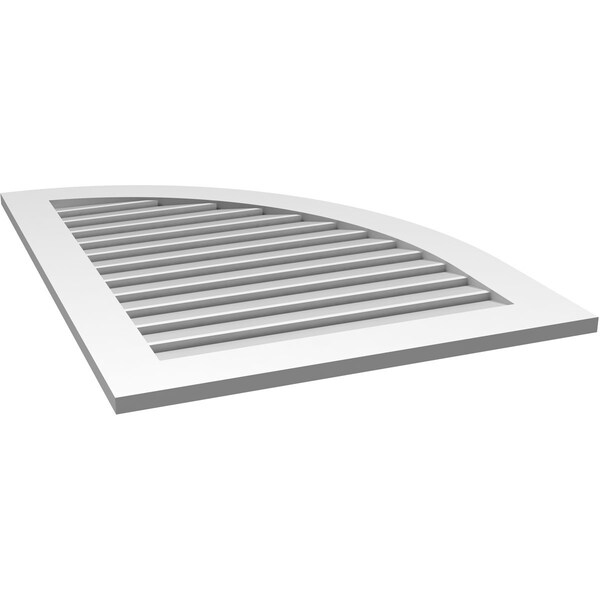 Ekena Millwork Quarter Round Top Right Surface Mount PVC Gable Vent w/ 3-1/2"W x 1"P Standard Frame, 30"W x 40"H - GVPQR30X4001SF