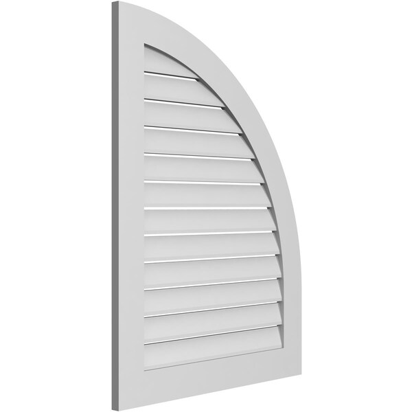 Ekena Millwork Quarter Round Top Right Surface Mount PVC Gable Vent w/ 3-1/2"W x 1"P Standard Frame, 30"W x 40"H - GVPQR30X4001SF