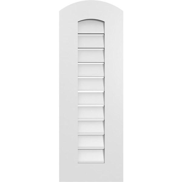 Ekena Millwork Arch Top Surface Mount PVC Gable Vent: Non-Functional, w/ 3-1/2"W x 1"P Standard Frame, 12"W x 32"H - GVPAR12X3201SN
