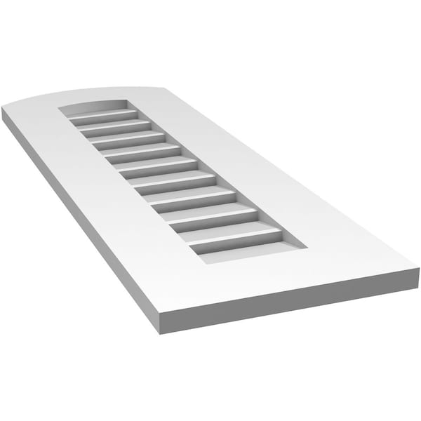 Ekena Millwork Arch Top Surface Mount PVC Gable Vent: Non-Functional, w/ 3-1/2"W x 1"P Standard Frame, 12"W x 32"H - GVPAR12X3201SN