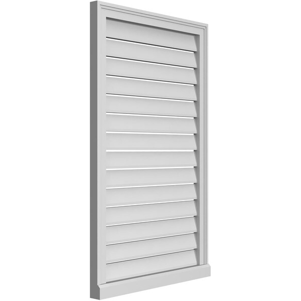 Ekena Millwork Vertical Surface Mount PVC Gable Vent: Functional, w/ 2"W x 2"P Brickmould Sill Frame, 26"W x 42"H - GVPVE26X4203SF
