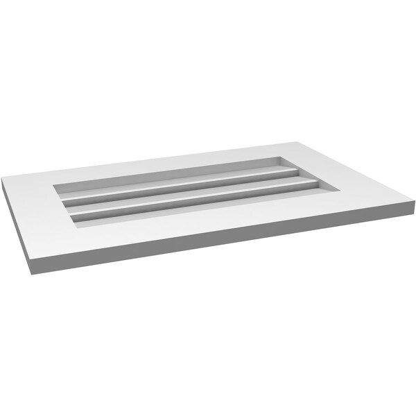 Ekena Millwork Vertical Surface Mount PVC Gable Vent: Functional, w/ 3-1/2"W x 1"P Standard Frame, 26"W x 16"H - GVPVE26X1601SF