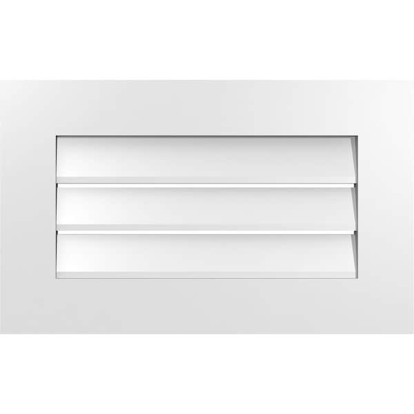 Ekena Millwork Vertical Surface Mount PVC Gable Vent: Functional, w/ 3-1/2"W x 1"P Standard Frame, 26"W x 16"H - GVPVE26X1601SF