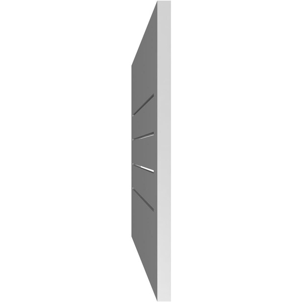 Ekena Millwork Vertical Surface Mount PVC Gable Vent: Functional, w/ 3-1/2"W x 1"P Standard Frame, 42"W x 22"H - GVPVE42X2201SF