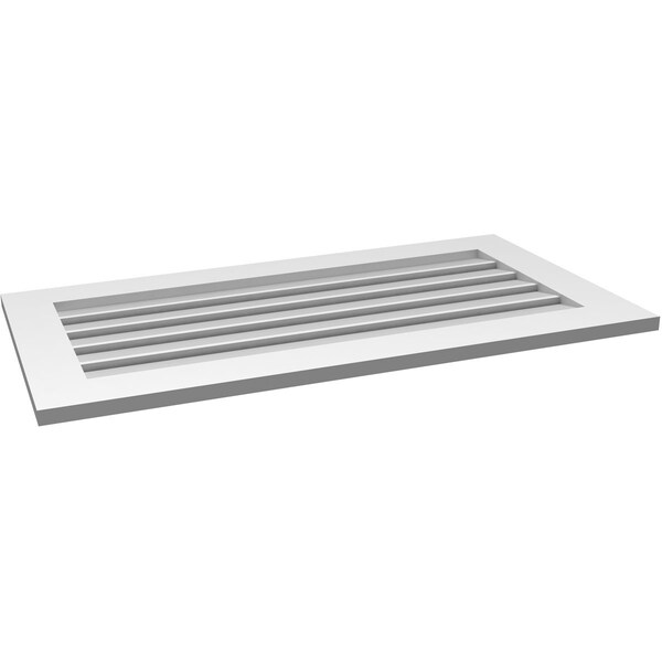 Ekena Millwork Vertical Surface Mount PVC Gable Vent: Functional, w/ 3-1/2"W x 1"P Standard Frame, 42"W x 22"H - GVPVE42X2201SF