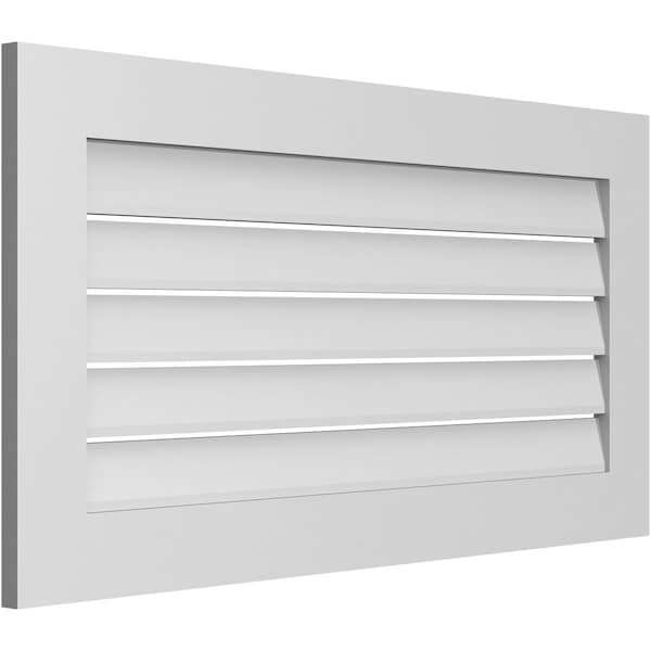 Ekena Millwork Vertical Surface Mount PVC Gable Vent: Functional, w/ 3-1/2"W x 1"P Standard Frame, 42"W x 22"H - GVPVE42X2201SF