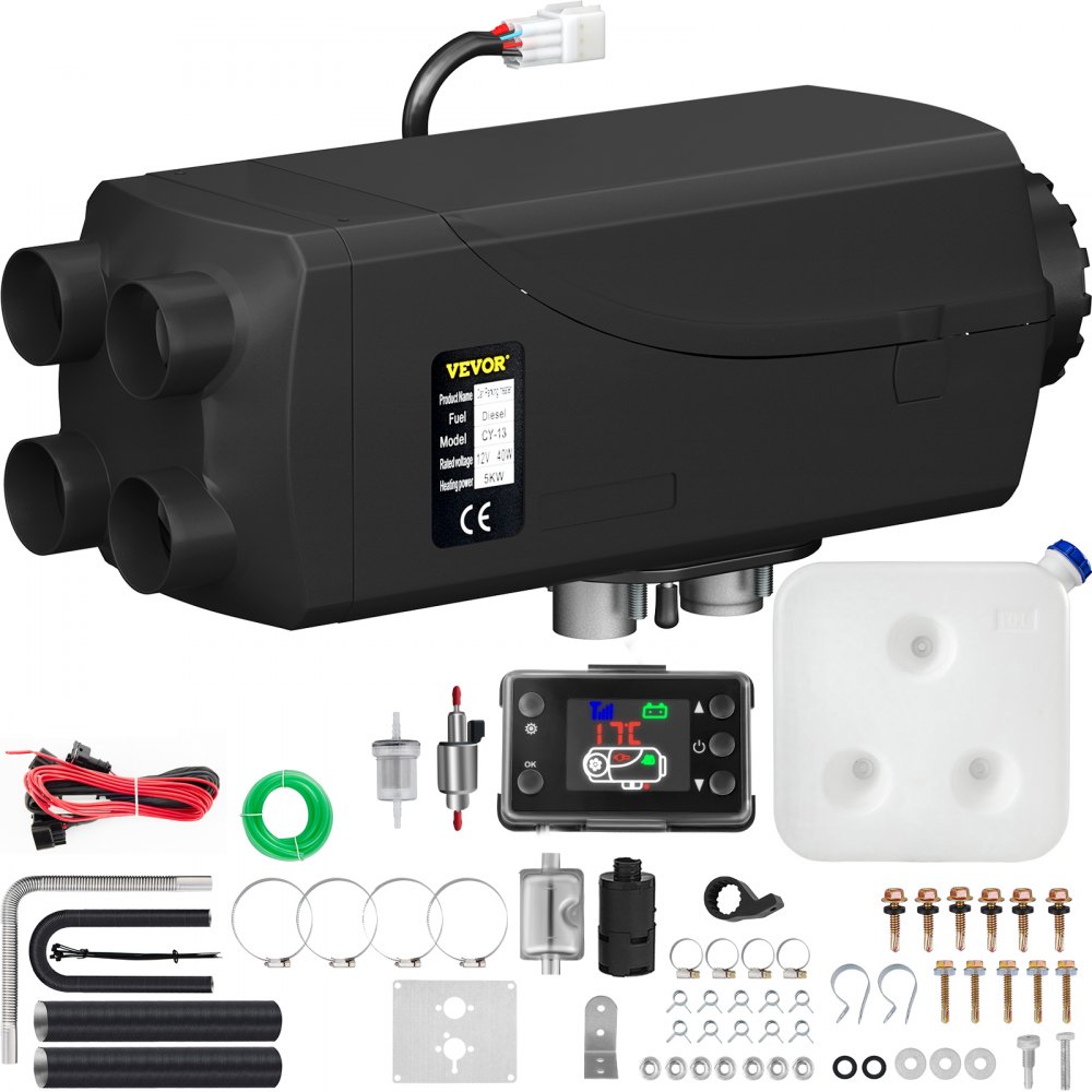 VEVOR 8KW Diesel Air Heater Muffler Diesel Heater 12V 10L Tank Diesel Parking Heater 8000W with Lcd Monitor for Boat Bus RV and Trailer, 8KW 12V 10L - ZCJRQ12V8KWYJXS01V0