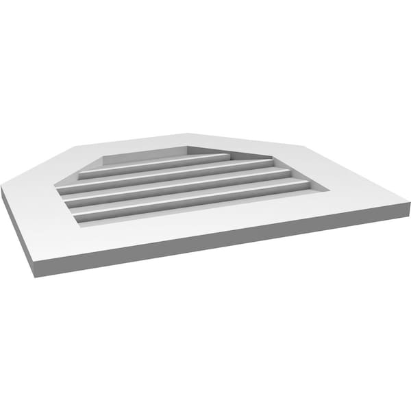 Ekena Millwork Octagonal Top Surface Mount PVC Gable Vent: Functional, w/ 3-1/2"W x 1"P Standard Frame, 24"W x 20"H - GVPOT24X2001SF