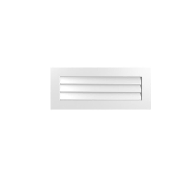 Ekena Millwork Vertical Surface Mount PVC Gable Vent: Non-Functional, w/3-1/2"W x 1"H, Standard Frame, 38"W x 16"H - GVPVE38X1601SN