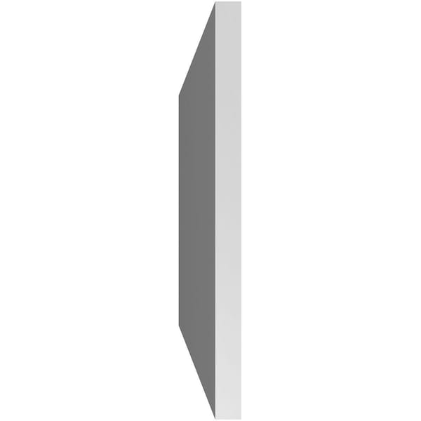 Ekena Millwork Vertical Surface Mount PVC Gable Vent: Non-Functional, w/3-1/2"W x 1"H, Standard Frame, 38"W x 16"H - GVPVE38X1601SN