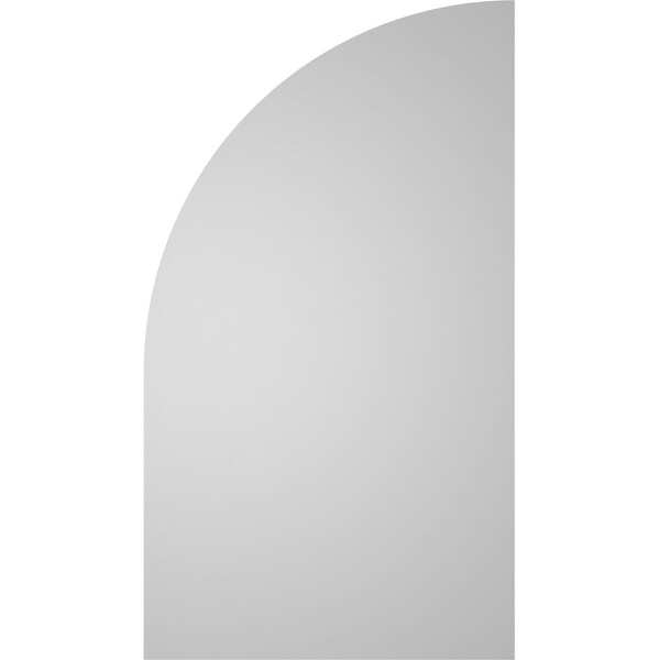 Ekena Millwork Quarter Round Top Right Surface Mount PVC Gable Vent w/ 3-1/2"W x 1"P Standard Frame, 18"W x 32"H - GVPQR18X3201SN