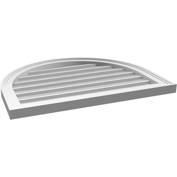 Ekena Millwork Round Top Surface Mount PVC Gable Vent w/ 2"W x 1-1/2"P Brickmould Frame, 28"W x 22"H - GVPRT28X2202SN