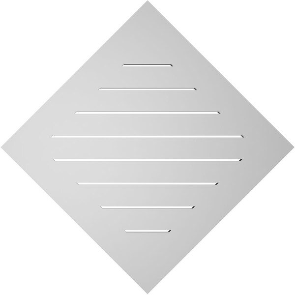 Ekena Millwork Diamond Surface Mount PVC Gable Vent: Non-Functional, w/ 3-1/2"W x 1"P Standard Frame, 34"W x 34"H - GVPDI34X3401SN