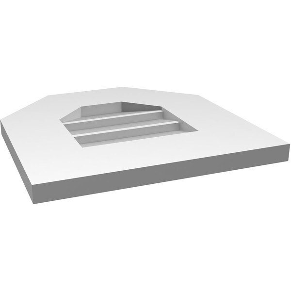 Ekena Millwork Octagonal Top Surface Mount PVC Gable Vent w/ 3-1/2"W x 1"P Standard Frame, 14"W x 14"H - GVPOT14X1401SN