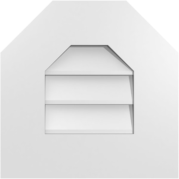 Ekena Millwork Octagonal Top Surface Mount PVC Gable Vent w/ 3-1/2"W x 1"P Standard Frame, 14"W x 14"H - GVPOT14X1401SN