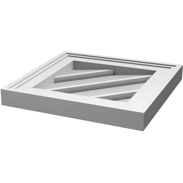 Ekena Millwork Diamond Surface Mount PVC Gable Vent: Non-Functional, w/ 2"W x 1-1/2"P Brickmould Frame, 16"W x 16"H - GVPDI16X1602SN