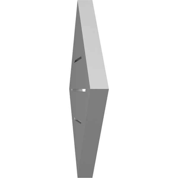 Ekena Millwork Diamond Surface Mount PVC Gable Vent: Non-Functional, w/ 2"W x 1-1/2"P Brickmould Frame, 16"W x 16"H - GVPDI16X1602SN