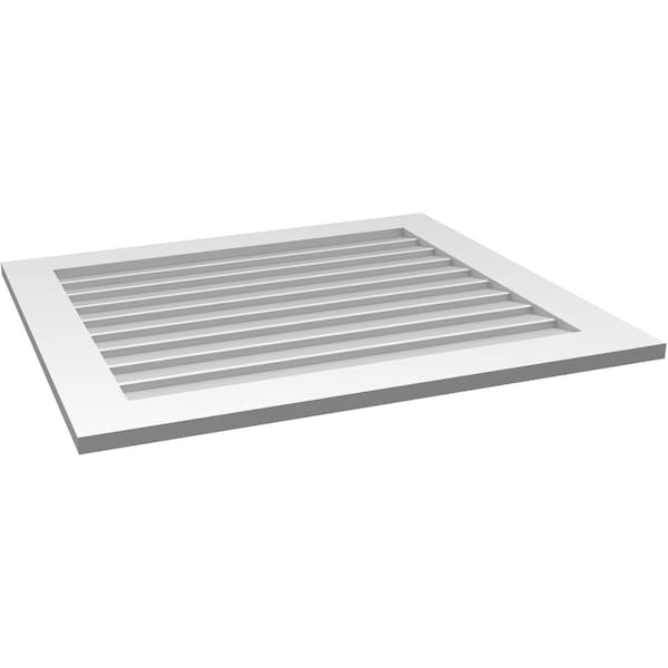Ekena Millwork Vertical Surface Mount PVC Gable Vent: Non-Functional, w/3-1/2"W x 1"H, Standard Frame, 36"W x 32"H - GVPVE36X3201SN