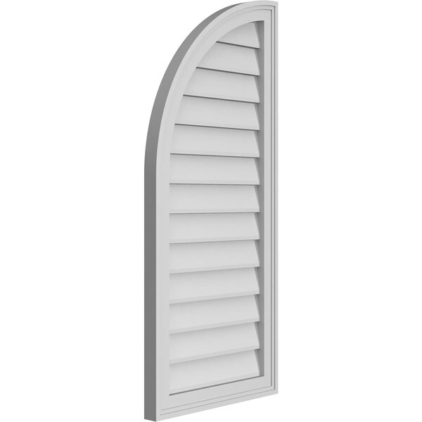 Ekena Millwork Quarter Round Top Left Surface Mount PVC Gable Vent w/ 2"W x 1-1/2"P Brickmould Frame, 18"W x 40"H - GVPQL18X4002SN