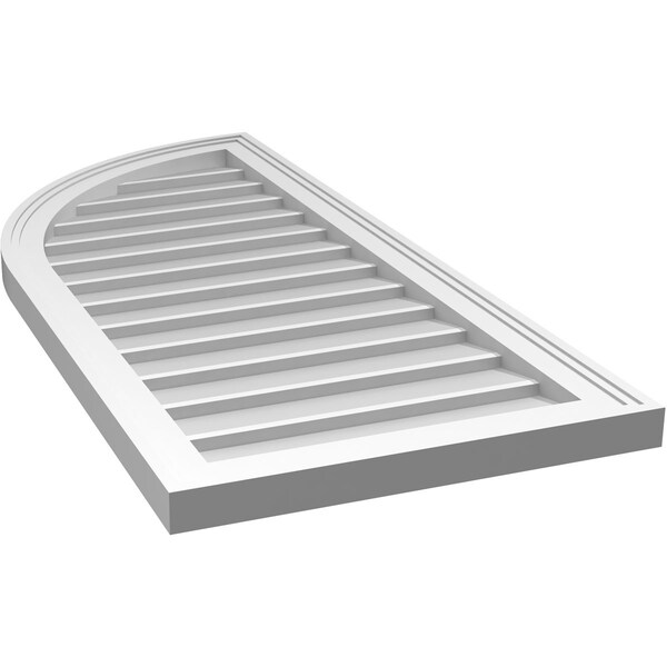 Ekena Millwork Quarter Round Top Left Surface Mount PVC Gable Vent w/ 2"W x 1-1/2"P Brickmould Frame, 18"W x 40"H - GVPQL18X4002SN