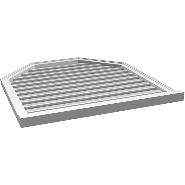 Ekena Millwork Octagonal Top Surface Mount PVC Gable Vent w/ 2"W x 2"P Brickmould Sill Frame, 36"W x 36"H - GVPOT36X3603SF