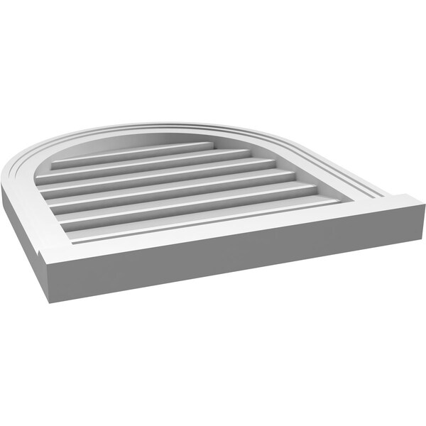 Ekena Millwork Round Top Surface Mount PVC Gable Vent: Functional, w/ 2"W x 2"P Brickmould Sill Frame, 20"W x 22"H - GVPRT20X2203SF