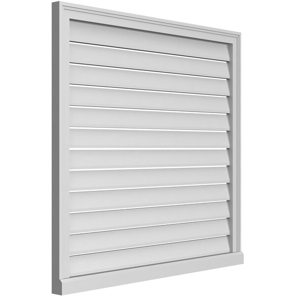 Ekena Millwork Vertical Surface Mount PVC Gable Vent: Functional, w/ 2"W x 2"P Brickmould Sill Frame, 40"W x 38"H - GVPVE40X3803SF